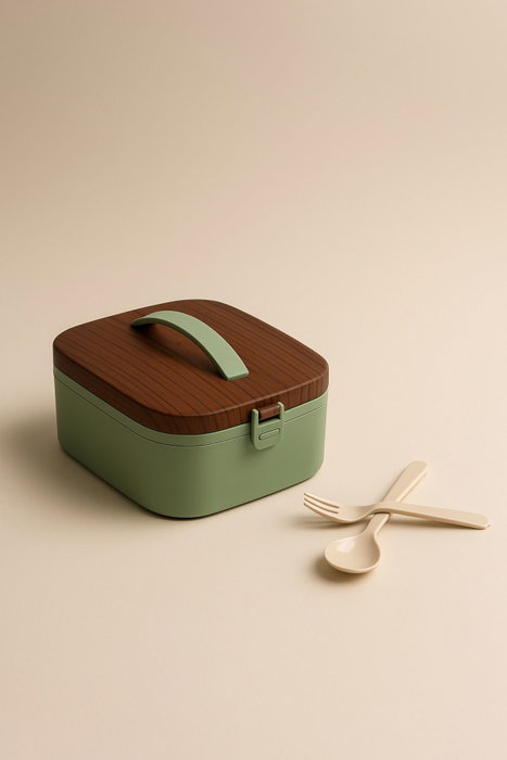 Hermia Caja de Almuerzo de Acero Inoxidable Verde 650 ml Hermia Caja de Almuerzo de Acero Inoxidable Verde 650 ml